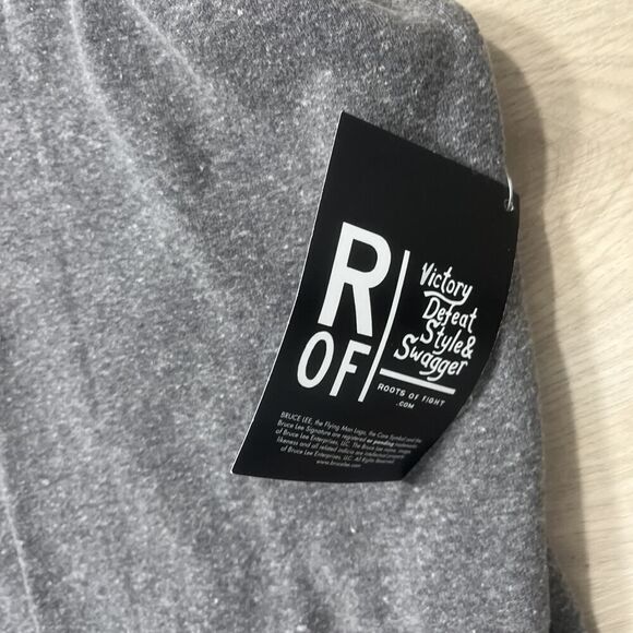 Roots Of Fight Bruce Lee Graphic Gray Pullover Hoodie XXL NWT - Picture 2 of 4